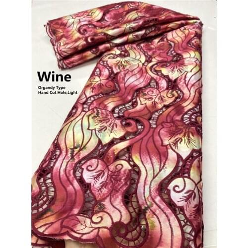 NI.AI Handcut Hole Nigerian Lurxury Tulle lace 2021 High Quality African Organdy Wedding Fabric for Dress 3829B