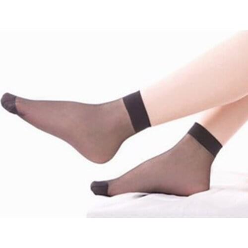 10 Pairs Summer bamboo female Short Socks Womens socks Thin Crystal Transparent Silk Socks Girl Ankle Sox
