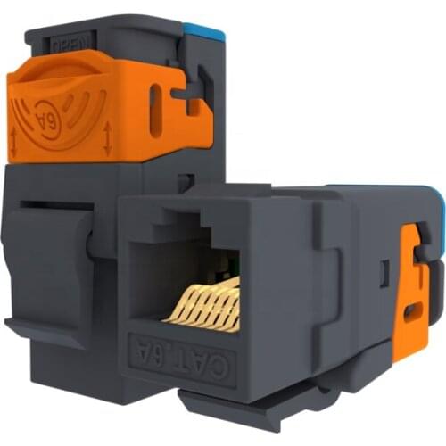 New product RJ45 Unshielded toolless 180 degree Cat6A UTP keystone jack