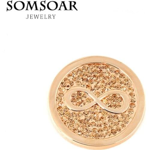 Somsoar Jewelry 33MM Infinity Disc Coin Fit 35MM My Coin Holder Frame Pendant Necklace 5pcs/lot