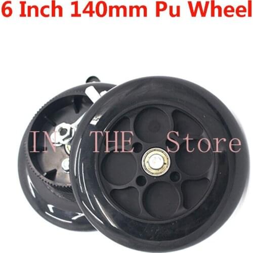 Electric scooter PU tire 6 "140mm polyurethane solid front or rear wheel, with drum brake kit, suitable for small electric scoot