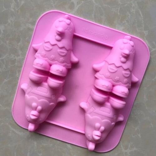 Silicone Cake Mold, Company 4 Cock Image Realistic High-temperature Resistant Rice Cake Mold XG161