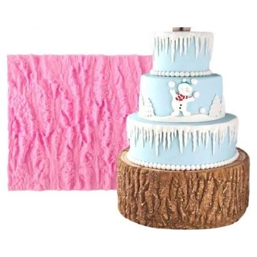 Silicone Cake DIY Baking Pastry Mold 3D Tree Bark Pattern Fondant Decorating Mould Tools Silicone Cake Mold For Kitchen Baking