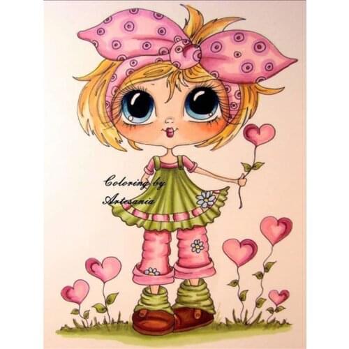 10x6 Girl holding flower TBig ice cream ransparent Clear Stamps Silicone Seals for DIY scrapbooking photo album Card Making