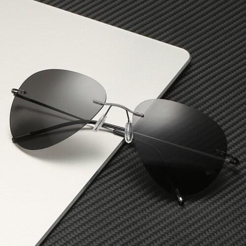 Veshion Sunglasses Ultralight Frameless Folding Light Sunglasses Mens Toad Mirror Driving Mirror Polarized Sunglasses