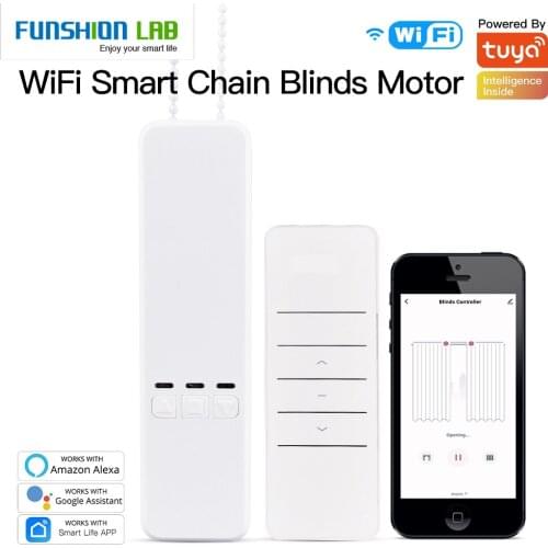 FUNSHIONLAB Smart Motorized Chain Roller Blinds,Tuya WiFi Remote Control Shade Shutter Drive Motor Work With Alexa/Google Home