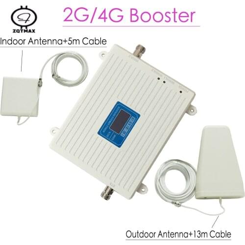 ZQTMAX gsm dcs mobile phone signal booster 2g 4g smartphone repeater 900 1800 amplifier with panel antenna accessories sets