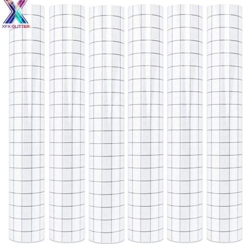 XFX HTV Wholesale 10 Pcs Adhesive Vinyl Transfer Paper Tape Roll Transparent Alignment Grid Mid Tack Craft Decals DIY 12x12 In