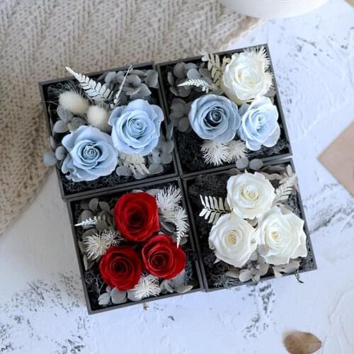 Women Rose Jewelry Box Birthday Presents Valentines Day Gift For Wedding Marry Dried Flower Real Flowers Eternal Roses In Box