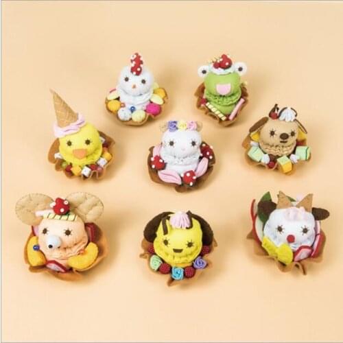 Animal egg tart cake Fabric Felt kit Non-woven cloth Craft DIY Sewing set Felt Handwork Material DIY needlework suppli