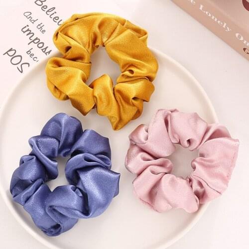1Pcs Women Solid Color Scrunchies Elastic Hair Bands Girls Hair Accessories Ponytail Holder Hair Ties Large Intestine Hair Ring