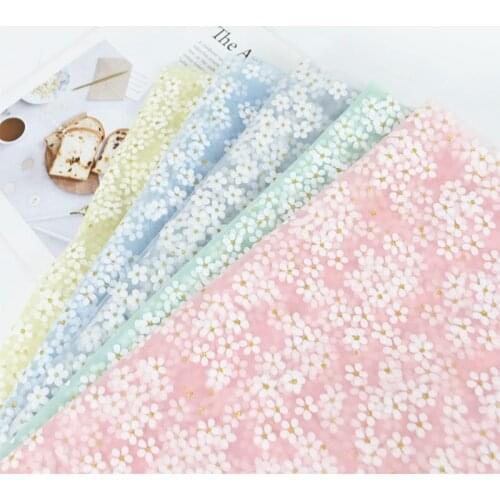100x160cm Daisy Pattern Mesh Tulle Fabric Birthday Wedding Dress Clothing Decoration Material DIY Clothes Sewing Craft Supplies