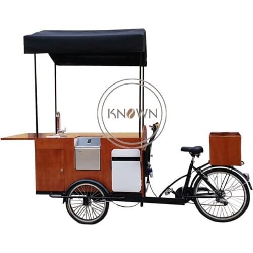 3 Wheels Outdoor Mobile Food Bicycle Electric Retro Coffee Vending Bike Tricycle for Sale