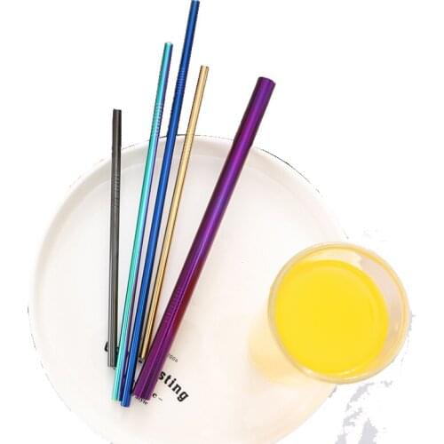 4/8Pcs Reusable Drinking Straw High Quality 304 Stainless Steel Metal Straw with Cleaner Brush For Mugs Home Party Barware