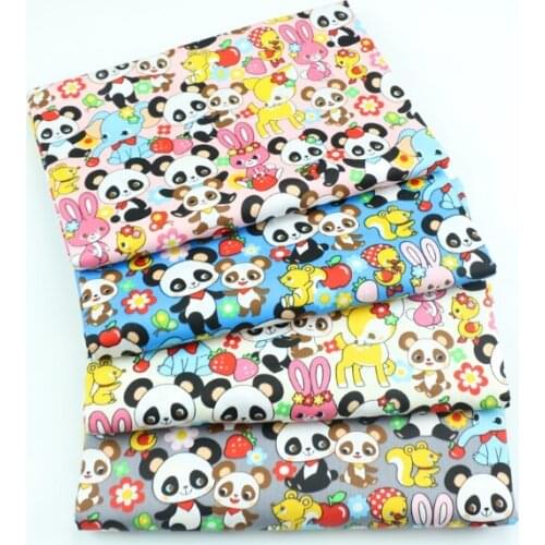 50*160CM Panda Elephant Printed Cotton Fabric Handmade Sewing Materials For Clothes Home Textile Bedding Making All Seasons