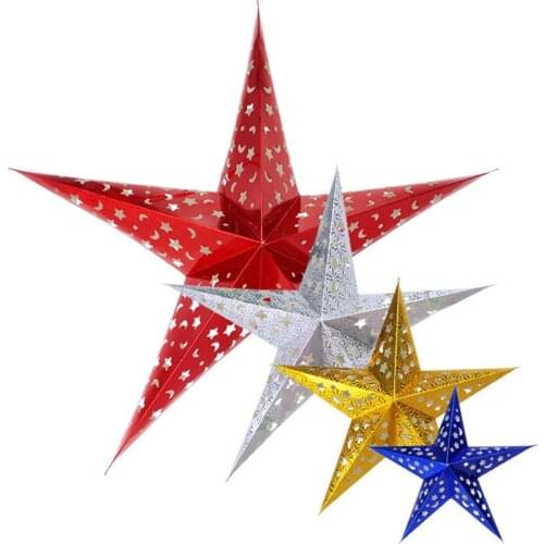 1PC 30cm-45cm-60cm shiny star Paper lampshade lanterns flower Party Decor Craft For Wedding Christmas party Decoration Supplies