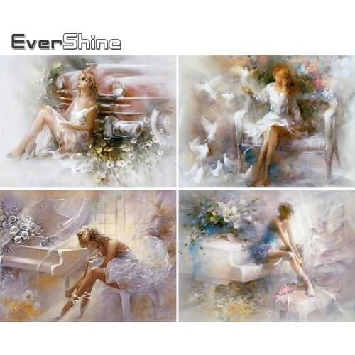 EverShine Full Square Diamond Embroidery Portrait 5D Diamond Painting Woman Picture Of Rhinestones Mosaic Decor For Home