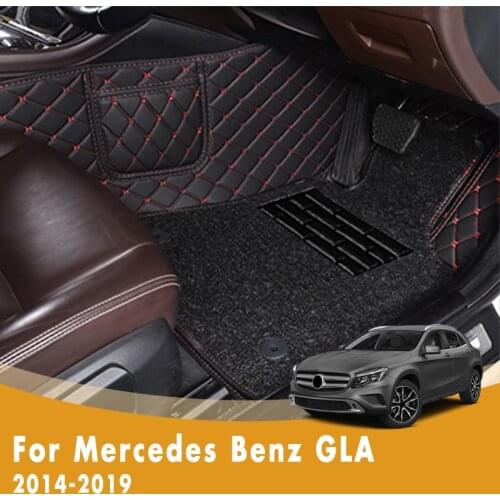 RHD Car Floor Mats For Mercedes Benz GLA 2019 2018 2017 2016 2015 2014 Double Layer Wire Loop Car Accessories Interior Foot Pad