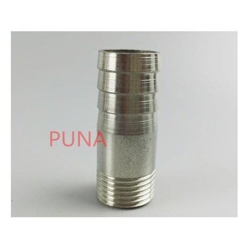 Free shipping 30MM OD Barb Hose Tail x 1"BSPT Male Thread Pipe Fitting Connector Stainless Steel SS304 New Good Quality