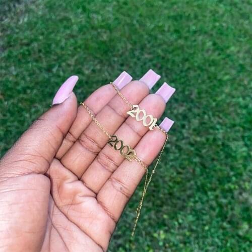 Charms Birth Year Bracelet Stainless Steel Date BFF bracelets for Women Girls 1997 1998 1999 Chain pulseras Jewelry Pulse Mujer