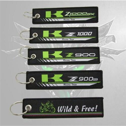 Embroidery Key Holder Chain Collection Keychain for Kawasaki z900 z900RS z1000 z1000SX Motorcycle Badge Keyring Key Ring
