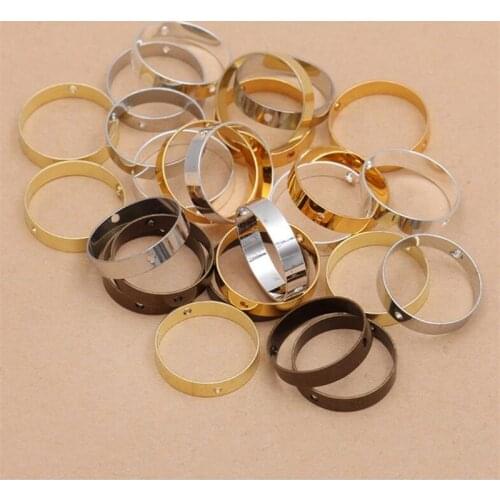 10pcs/lot Double Hole 10 14 18 22 26mm Spacer Beads Positioning Circle Jump Rings For Jewelry Making Bead Bracelets DIY