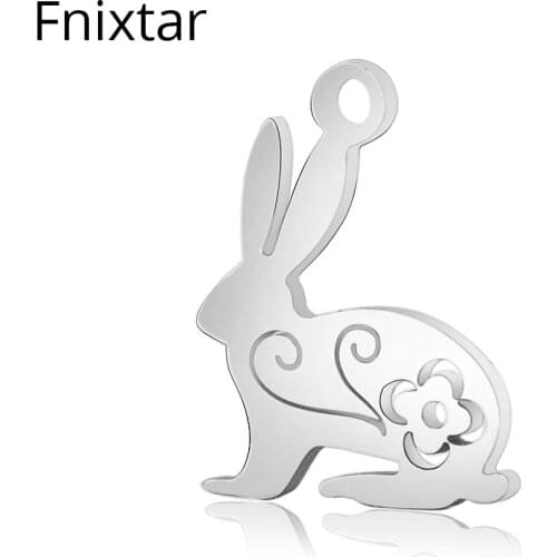 Fnixtar Polished 316L Stainless Steel DIY Cutting Pendants Charms for Women Jewelry 13*16mm Handmade Jewelry Pendant 20pcs/lot