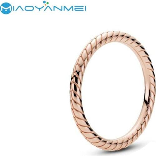 2020 Autumn New 925 Sterling Silver Rings Rose Gold Snake Bone Pattern Ring Fashion Jewelry Women Birthday Gift