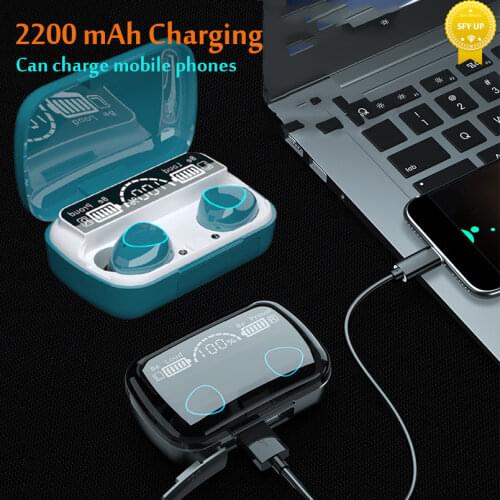 TWS Bluetooth 5.1 Earphones 2200 mAh Charging Box Wireless Audiophile Headphones 9D Stereo Sport IPX7 Waterproof Earbuds Headset