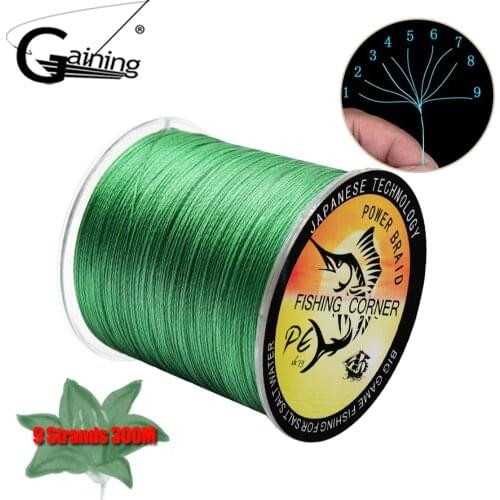 300M 9 Strands Braided Fishing Line PE Wire Multifilament Fishing Line Braided Wire Saltwater Fishing Outdoor