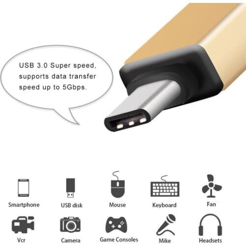 Portable Micro USB 3.0 OTG Adapter USB-C Type C Male To USB C Female OTG Data Sync Adapter For Samsung Xiaomi Honor Huawei