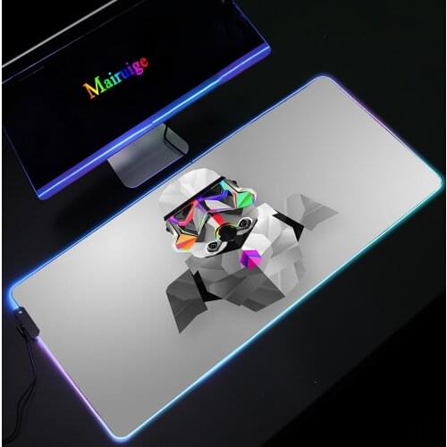 RGB Mouse Pad Stormtrooper Large Anime DIY Custom LED XXL Glow Color Light Gaming MousePads Desk Mat with Backlight