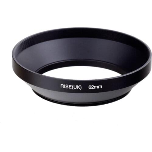 RISE(UK) Screw-in Mount 62mm 62 mm Metal Wide Angle Lens Hood for Digital camera