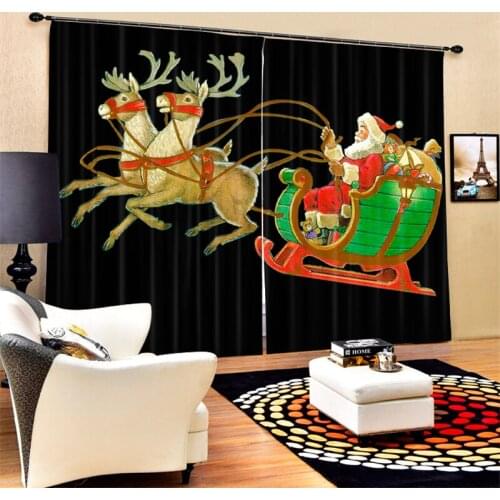 Customized Christmas gift Luxury 3D Blackout Window Curtain Drapes For Living room Bed room Hotel Wall Tapestry Cortinas