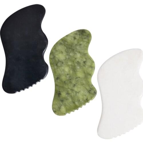 Two In One Natural Jade Scraper Blade Face Lift Skin Wrinkle Removing Meridians Massage Relax Beauty Neck Slimming Health Care