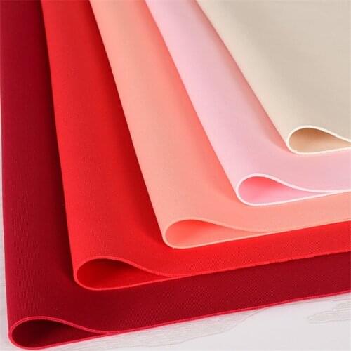Ice porcelain air layer cool feeling smooth solid space cotton fabric knitted four side elastic clothing design fabric