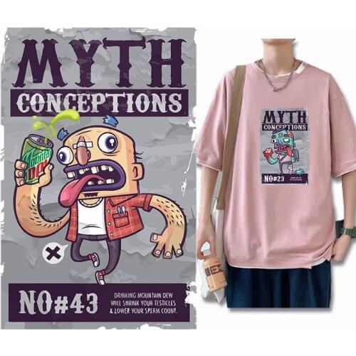 Fashion personality poster letter geometric pattern Heat Vinyl Ironing Stickers Decor Character Patch for Clothing Washable