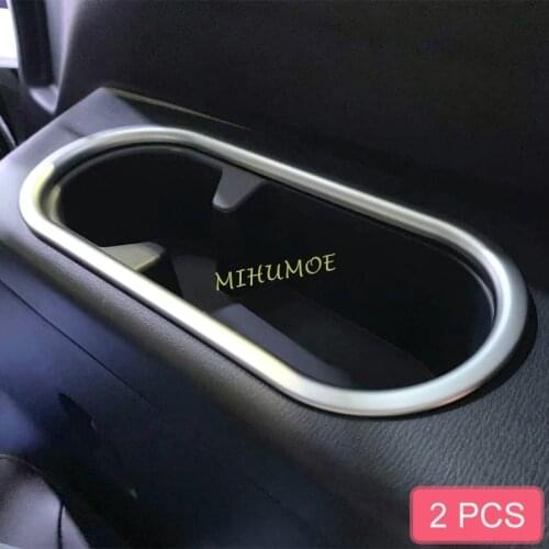 2x Matte Chrome Car Rear Seat Cup Holder Cover Trim For 2016-2021 Mazda CX-9