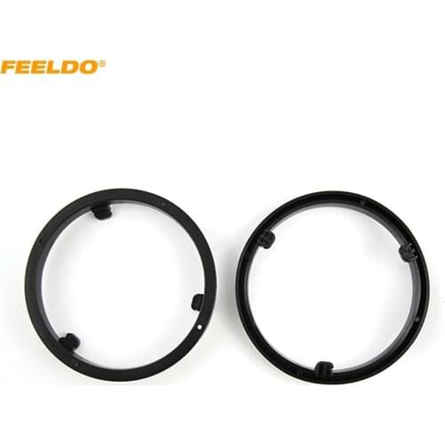 FEELDO 2pcs Car Speaker Spacer Mat Plates Bracket Holder For Mitsubishi Lancer-EX Olander Refitting Audio Modified Speacker Ring