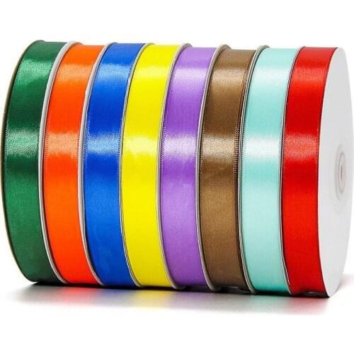 20mm 100Yards/Roll Silk Satin Ribbons for Crafts Bow Handmade Gift Wrap Party Wedding Decorative