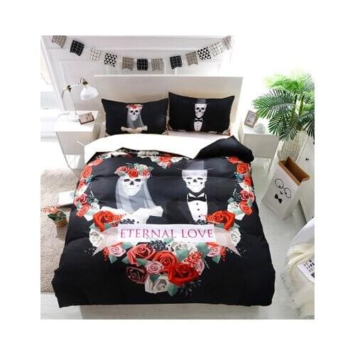 3D Digital Printing Custom Duvet Cover Set Skeleton Skull Pillowcase Bedding Set 2/3pcs Quilt Cover US Twin Full King Size