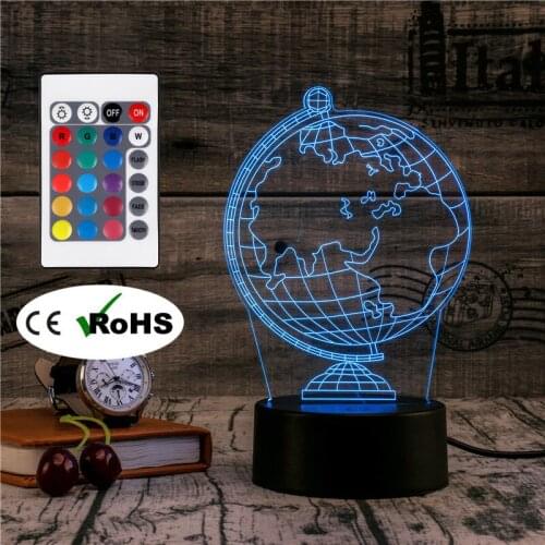 3D Led Creative Gift Night Light Table Lamp Bedside Globe Light Led Home Corridor Hotel Party Atmosphere Lights Novety Lighting