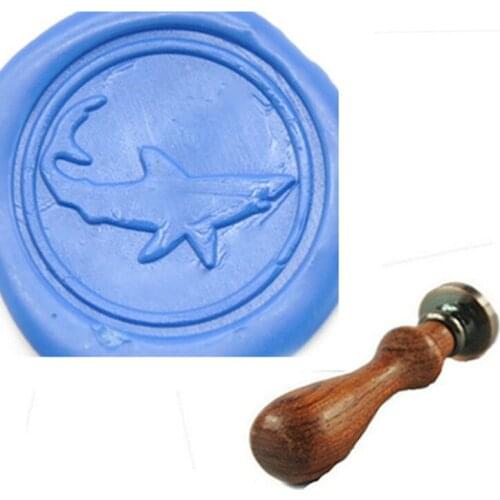 Shark Wax Sealing Stamp Classic Old-Fashioned Antique Alphabet Initial Letter Creative Romantic Seal Stamp Copper
