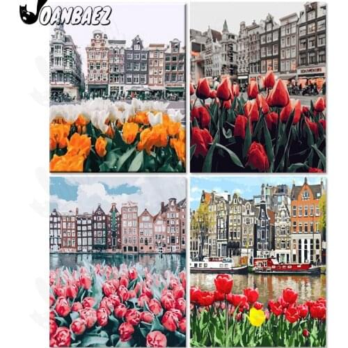 Flower Bush Diamond Painting Architecture Cross Stitch Embroidery Landscape 5Ddiy Mosaic Hand-Inlaid Gift Design Home Decoration