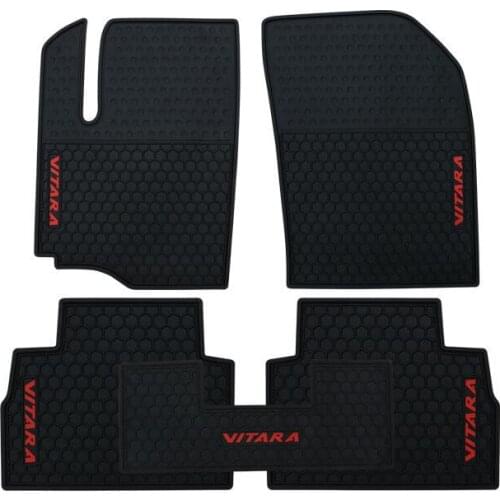 Car Rubber Feet Pads Floor Mat Non-Slip Mats Feet Rugs For Suzuki Vitara 2015 2016 2017 2018 2019 Left Hand Drive