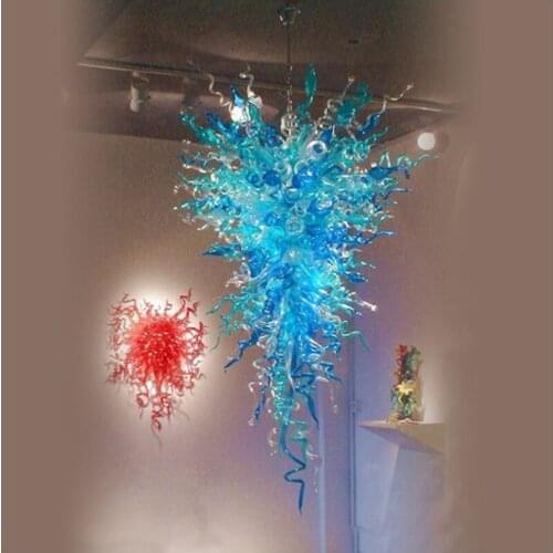Elegant Tiffany Stained Glass Chandelier LED Light Artistic Style Italian Blown Glass Chandeliers