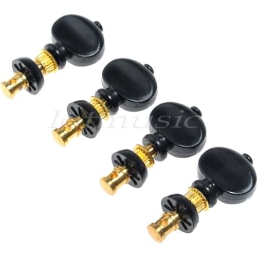 Ukulele Tuning Pegs 4Pcs Black Gold Machine Heads Tuners For Friction Ukulele Strings
