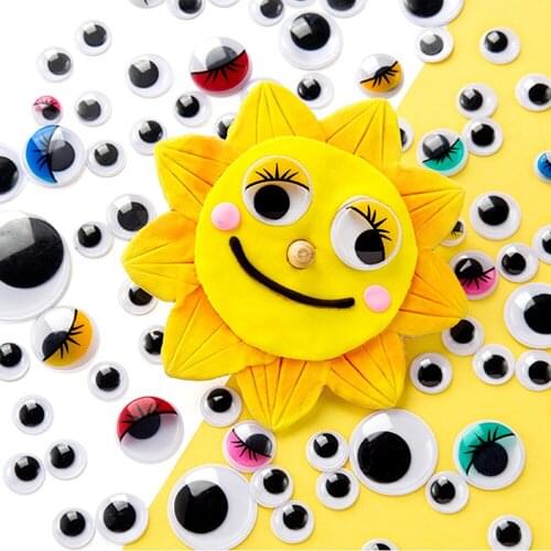 100Pcs 8/12/15mm Eyes For Toys Color/Black Self-adhesive Eyes Eyeballs Can Move For DIY Dolls Accessories Eyes Handmade Toys