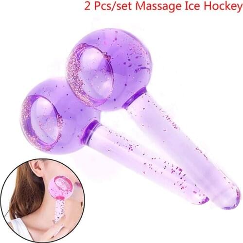 Crystal Ice Hockey Energy Massage Face Beauty 2pcs/Box Eye Massager Globes Water Wave Face and Eye Massage Skin Care Devices