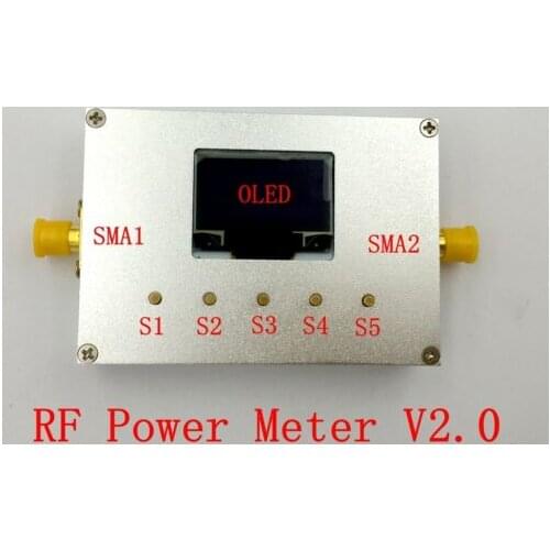 100KHZ-10GHZ RF Power Meter V2.0 + OLED + PC Sofware + 500mAh Battery + CNC Case